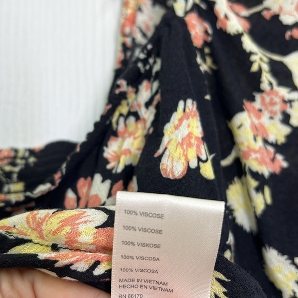 Free People - Hilary Floral Print Keyhole Long Sleeve Tie Back Blouse Top XSmall - Picture 10 of 12